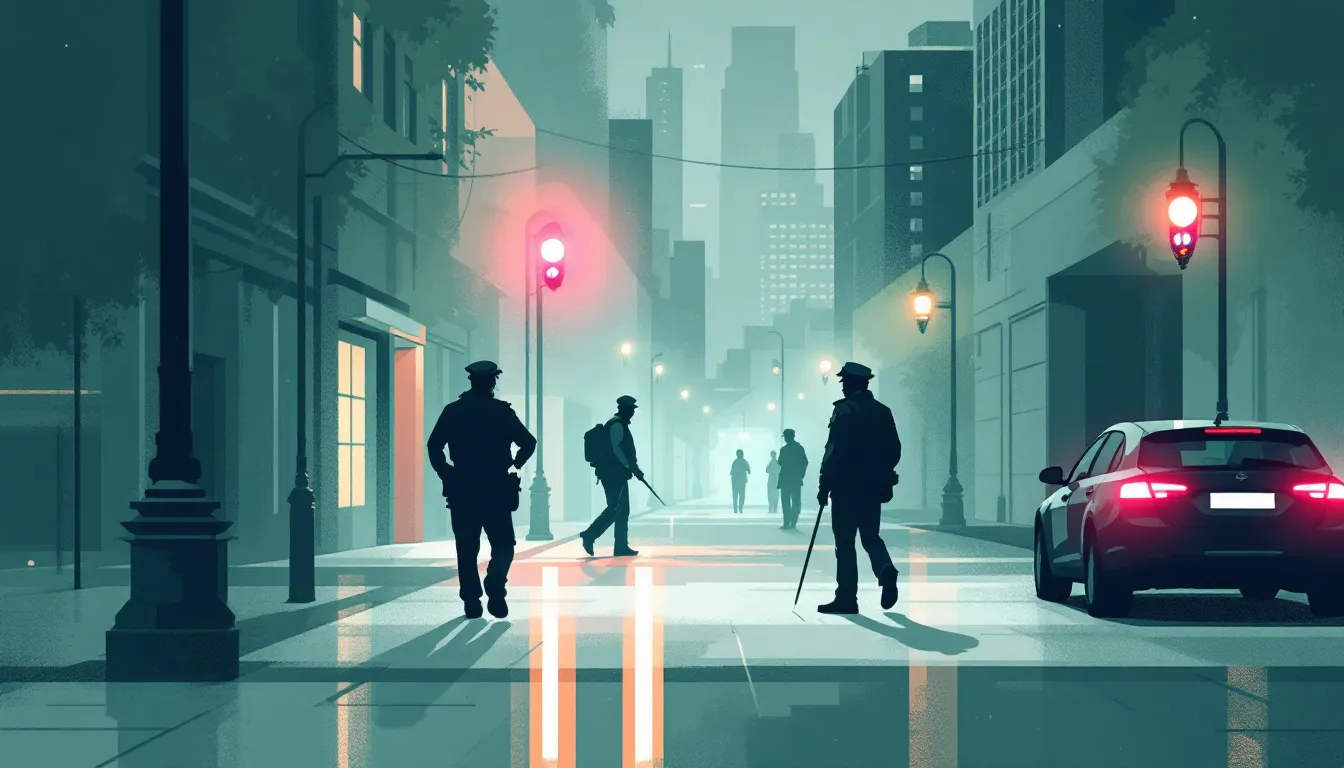 Ilustración abstracta sobre una operación policial contra la explotación sexual